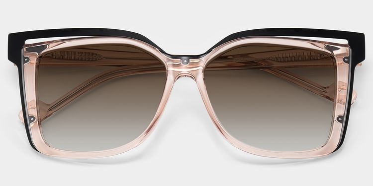 Twolla Beige Quadratisch Sonnenbrille