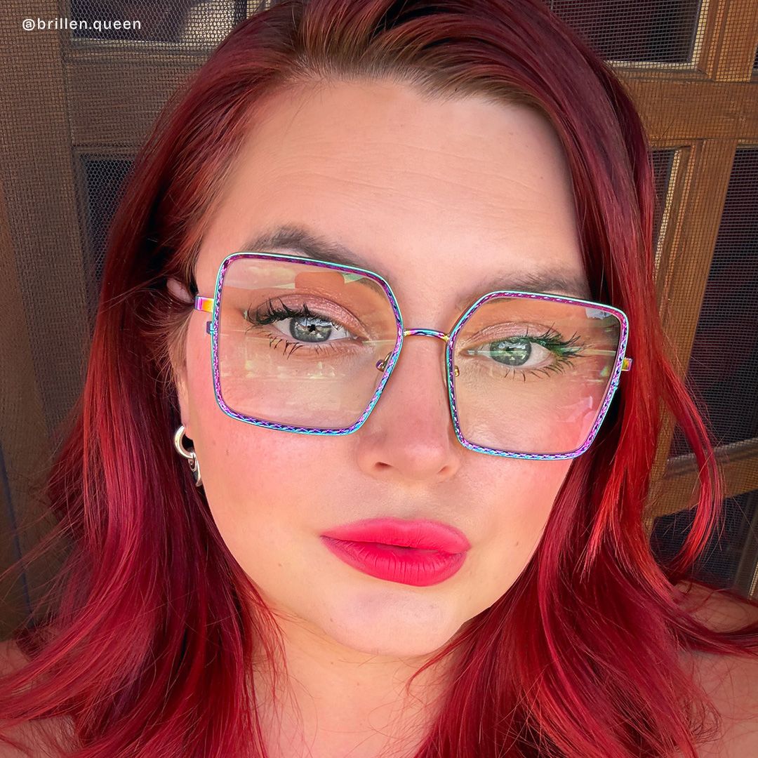Thalia Lila Quadratisch Metall Brille8