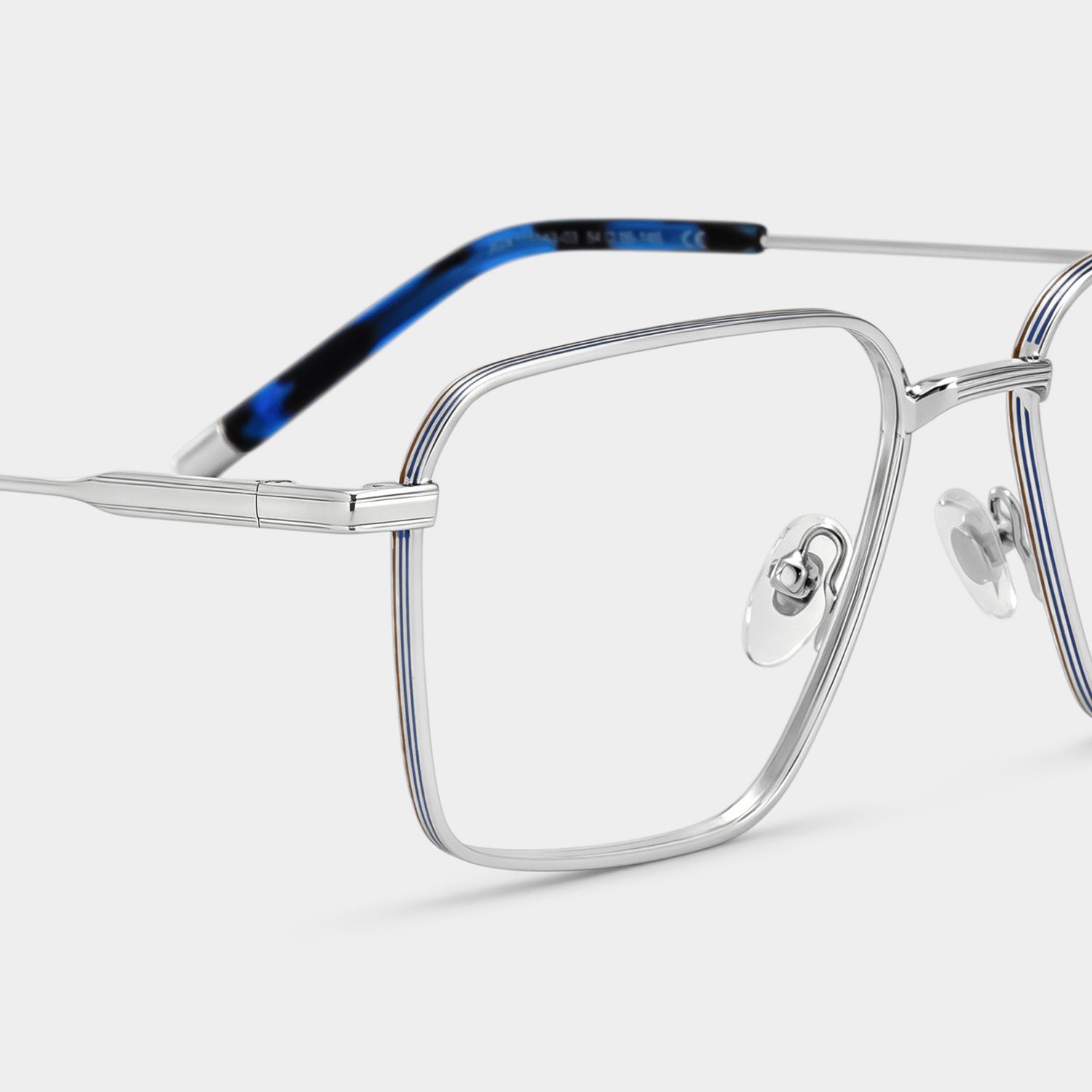 Ashley Eckige Brille in Silber mit Preppy-Chic | ZEELOOL6