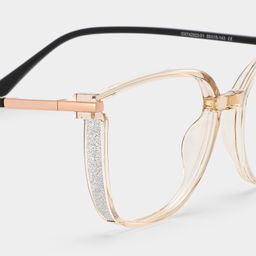 Cora Beige Cateye Brille6