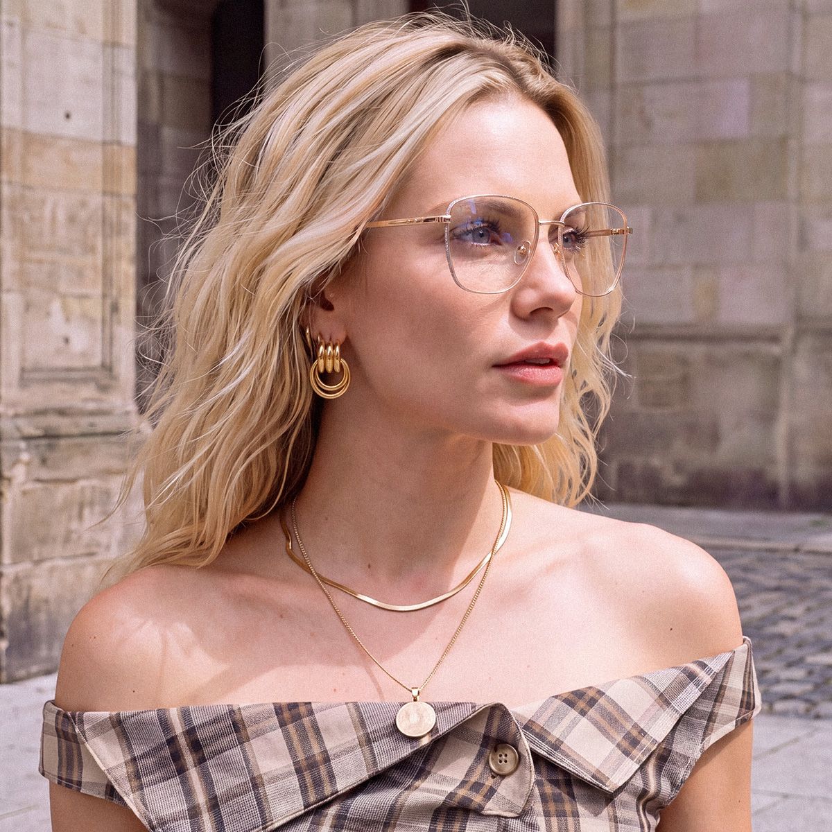 Skyler Rosa-Gold Schmetterling Brille10