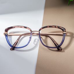 Adriana Blau Rechteckig Brille1