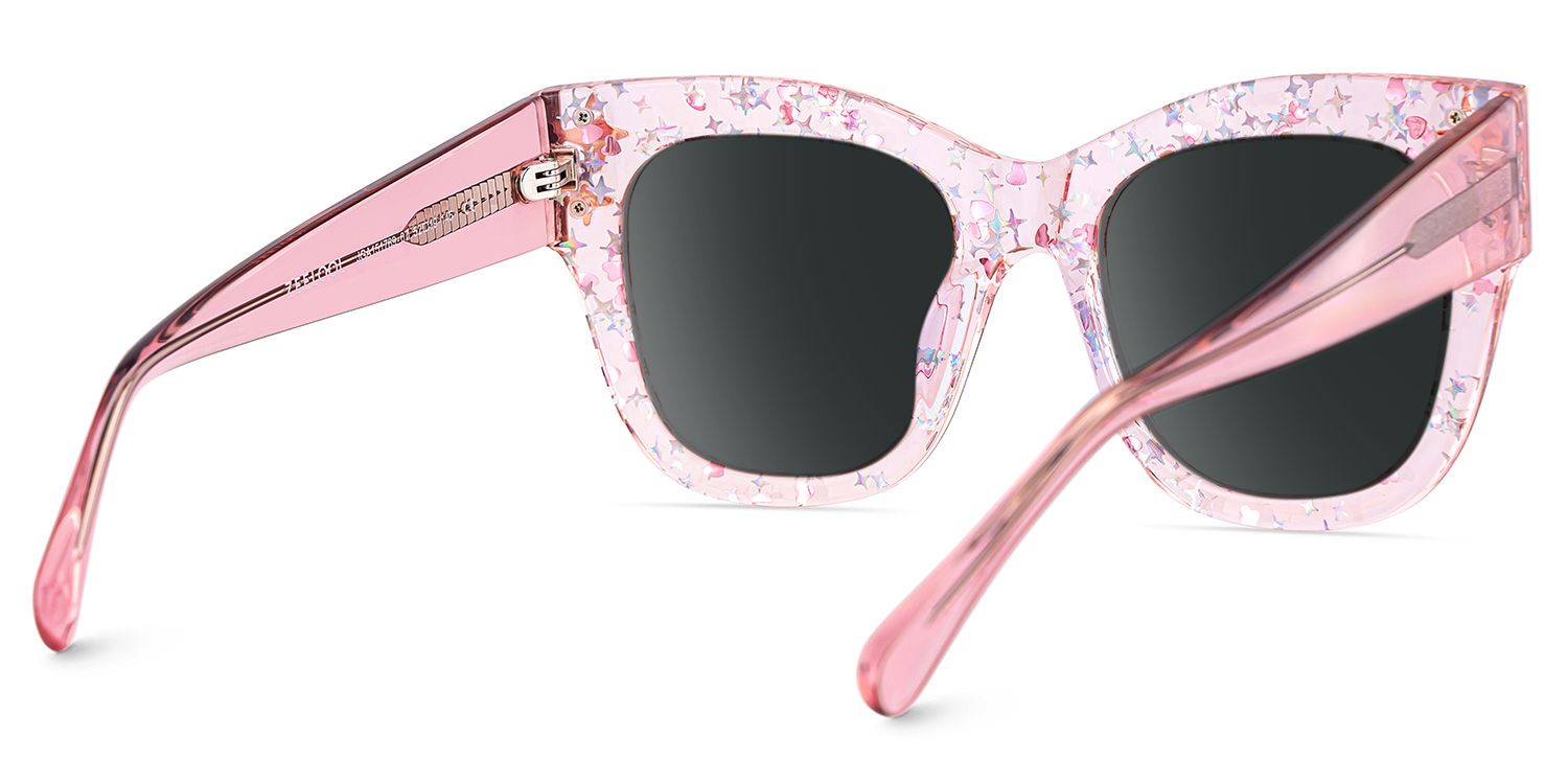 Minfia Rosa Klar Quadratisch Acetat Brille4