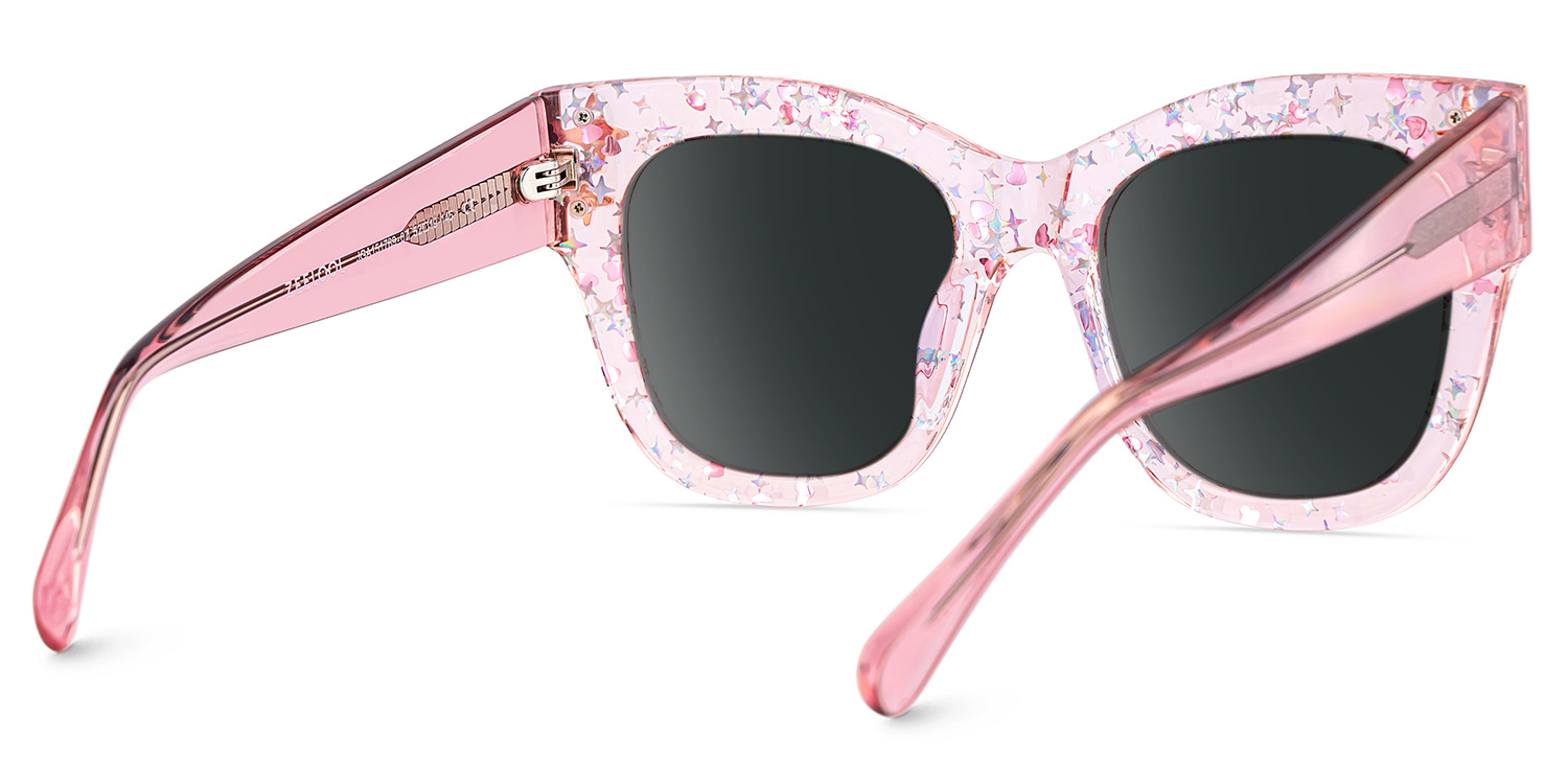 Minfia Rosa Kristall Quadratisch Acetat Brille4