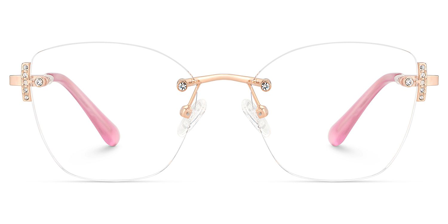 Jaxon Rosa-Gold Rechteckig Brille0
