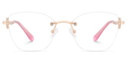 Jaxon Rosa-Gold Rechteckig Brille0
