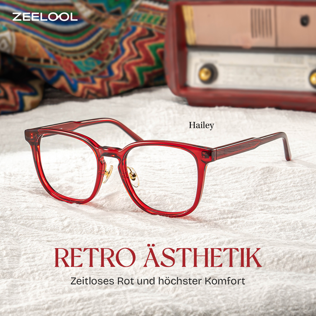 Hailey Rot Quadratisch Brille