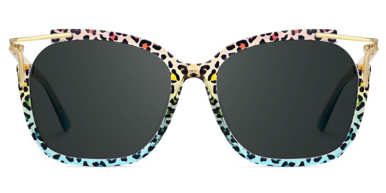 Sidibe Blau-Leo Quadratisch Sonnenbrille