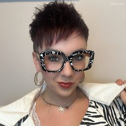 Yary Schwarz-Blumendruck Quadratisch Brille5