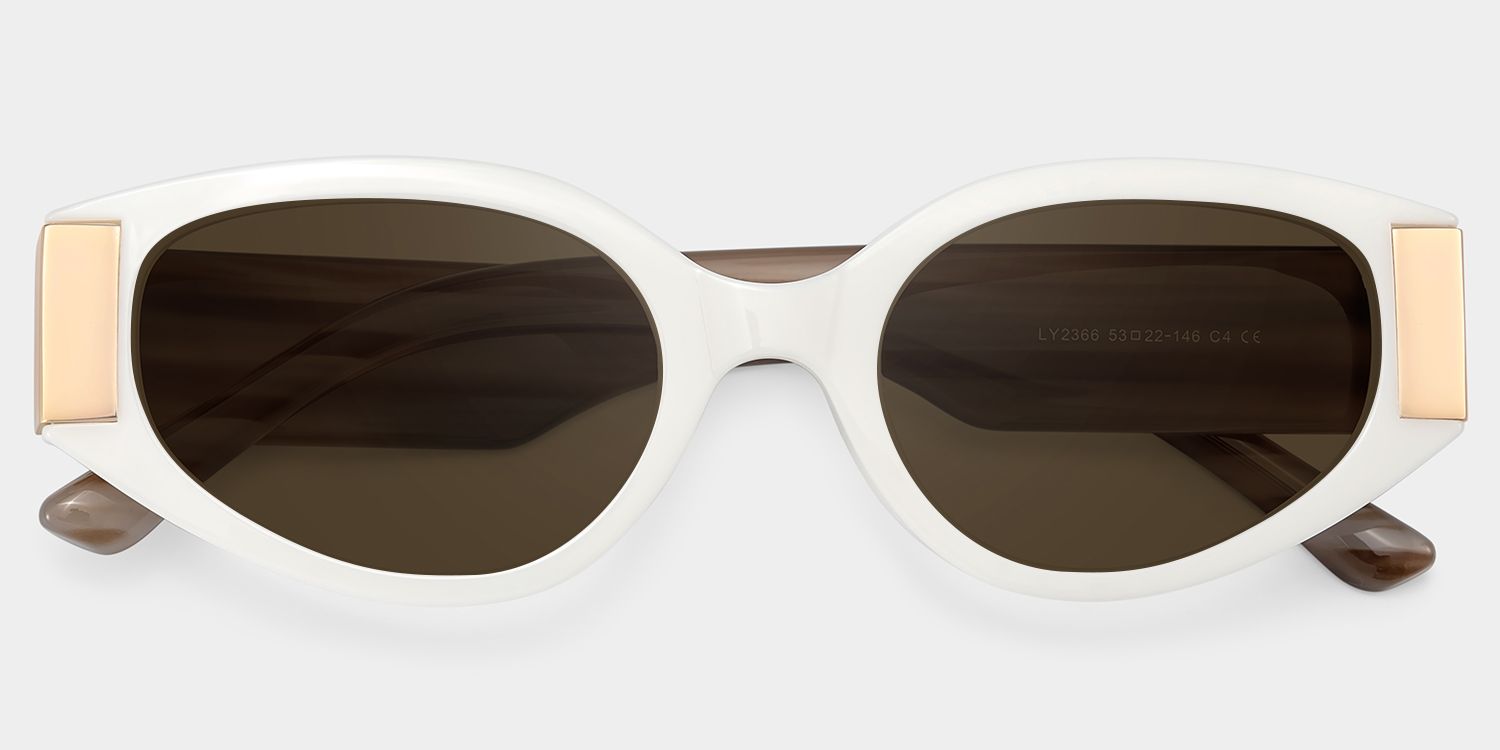 Silvia Cat Eye Weiß Sonnenbrille mit Sehstärke | ZEELOOL1