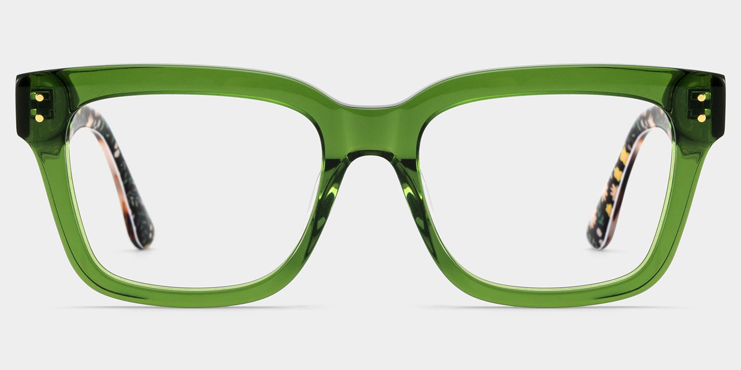 Zinnia Grün Rechteckig Brille3