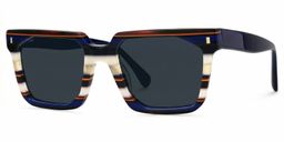 Laguer Blau Rechteckig Sonnenbrille2