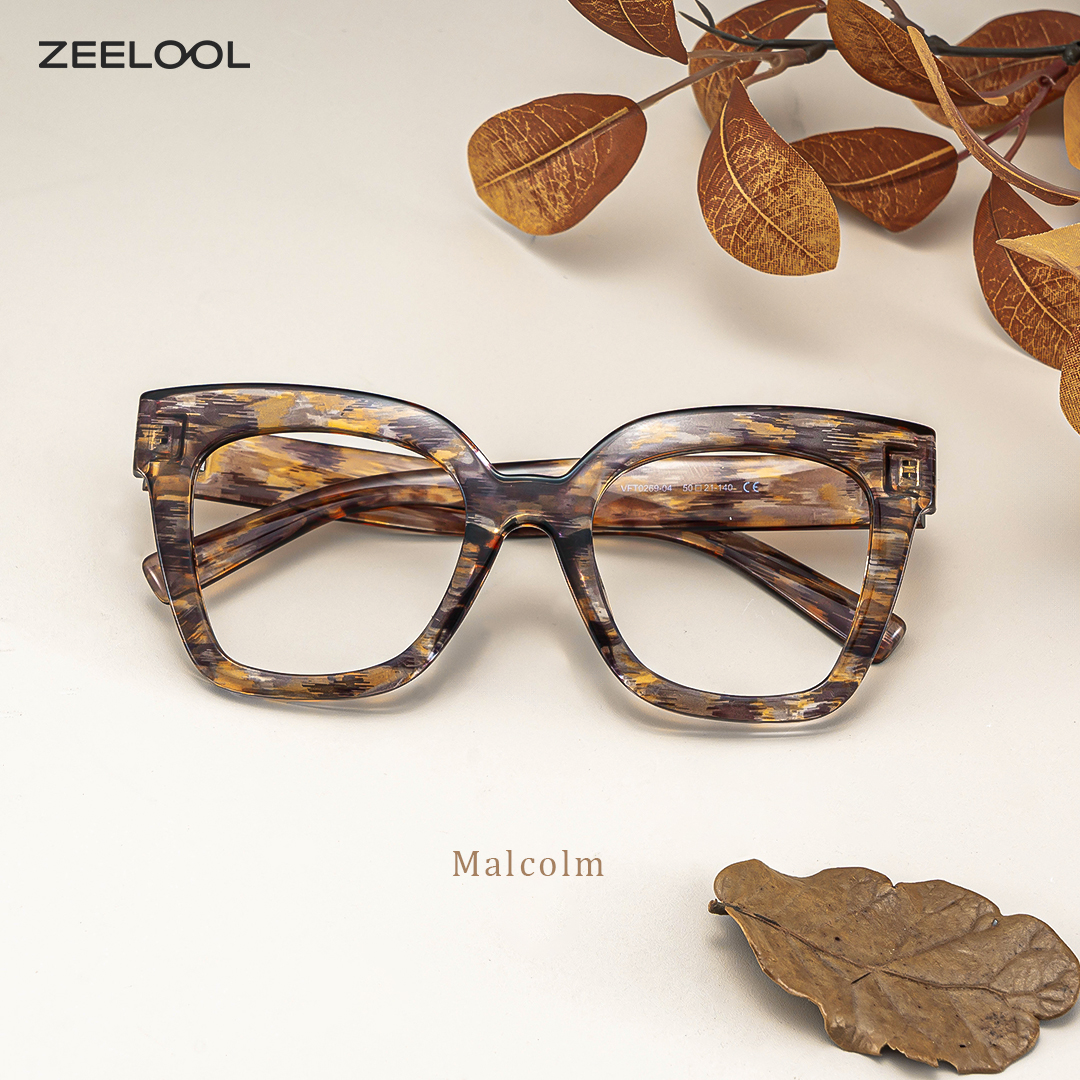 ZEELOOL Malcolm Braun Quadratisch Brille