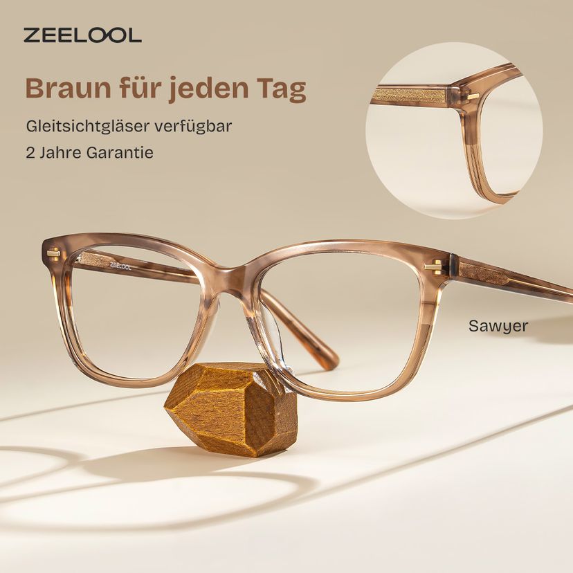 Sawyer Braun Rechteckig Brille