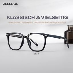 Eliza Schwarz Quadratisch Brille0