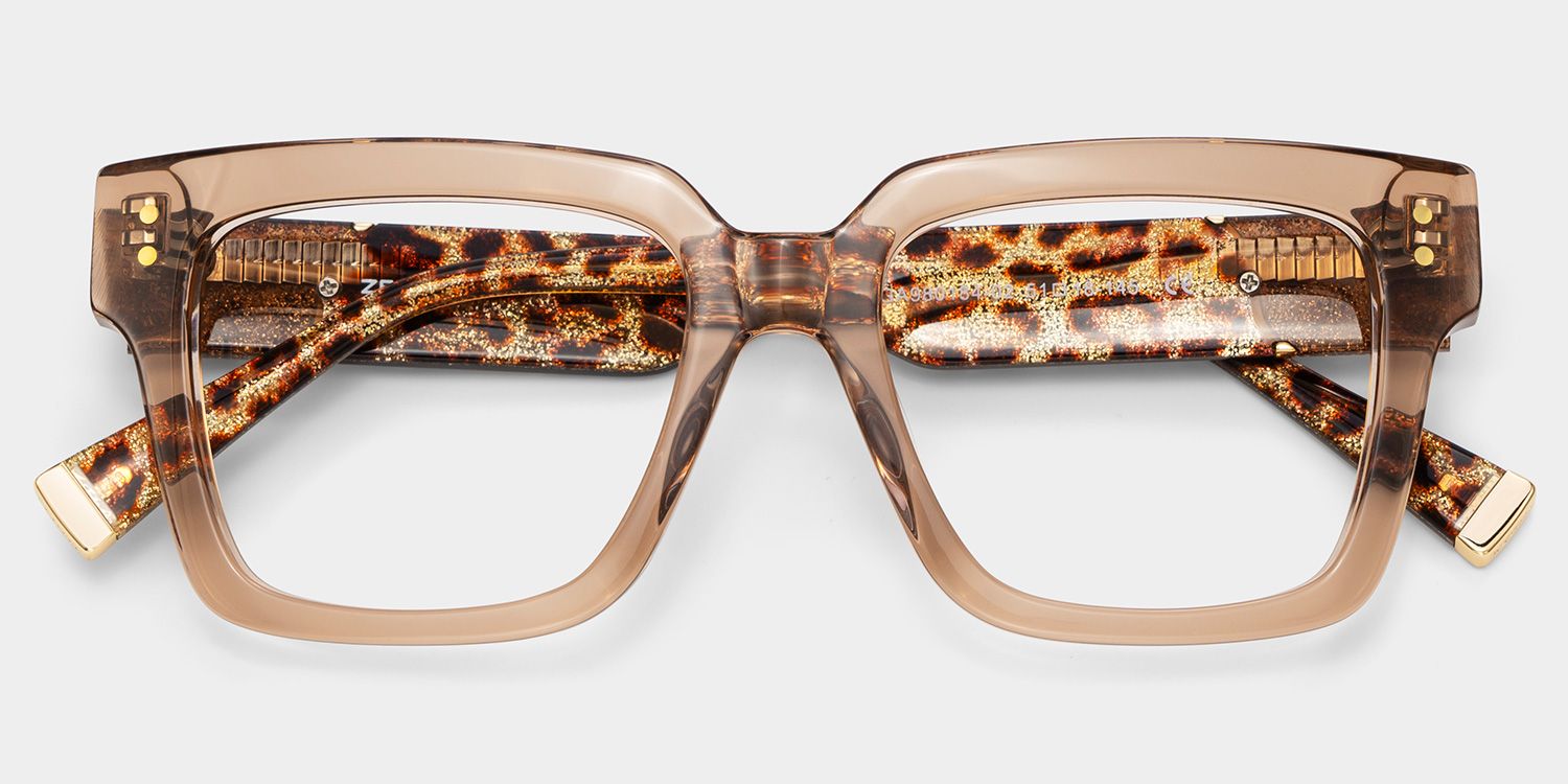 Caius Beige Quadratisch Brille4