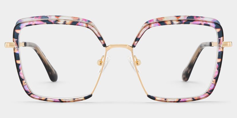 Chris Lila-Blumendruck Geometrisch Brille