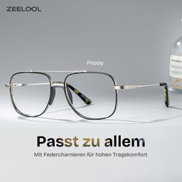 Poppy Schwarz Pilot Brille0