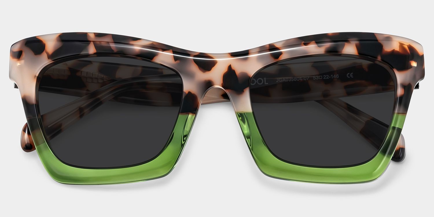 Benitez Acetate Grün-Tortoise Square Sonnenbrille | ZEELOOL1