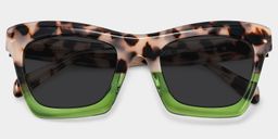 Benitez Grün-Tortoise Quadratisch Sonnenbrille1