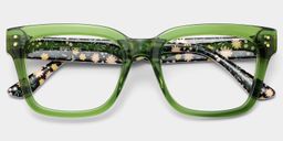 Zinnia Grün Rechteckig Brille4