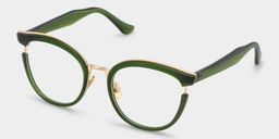 Laraine Grün-Gold Cateye Brille2