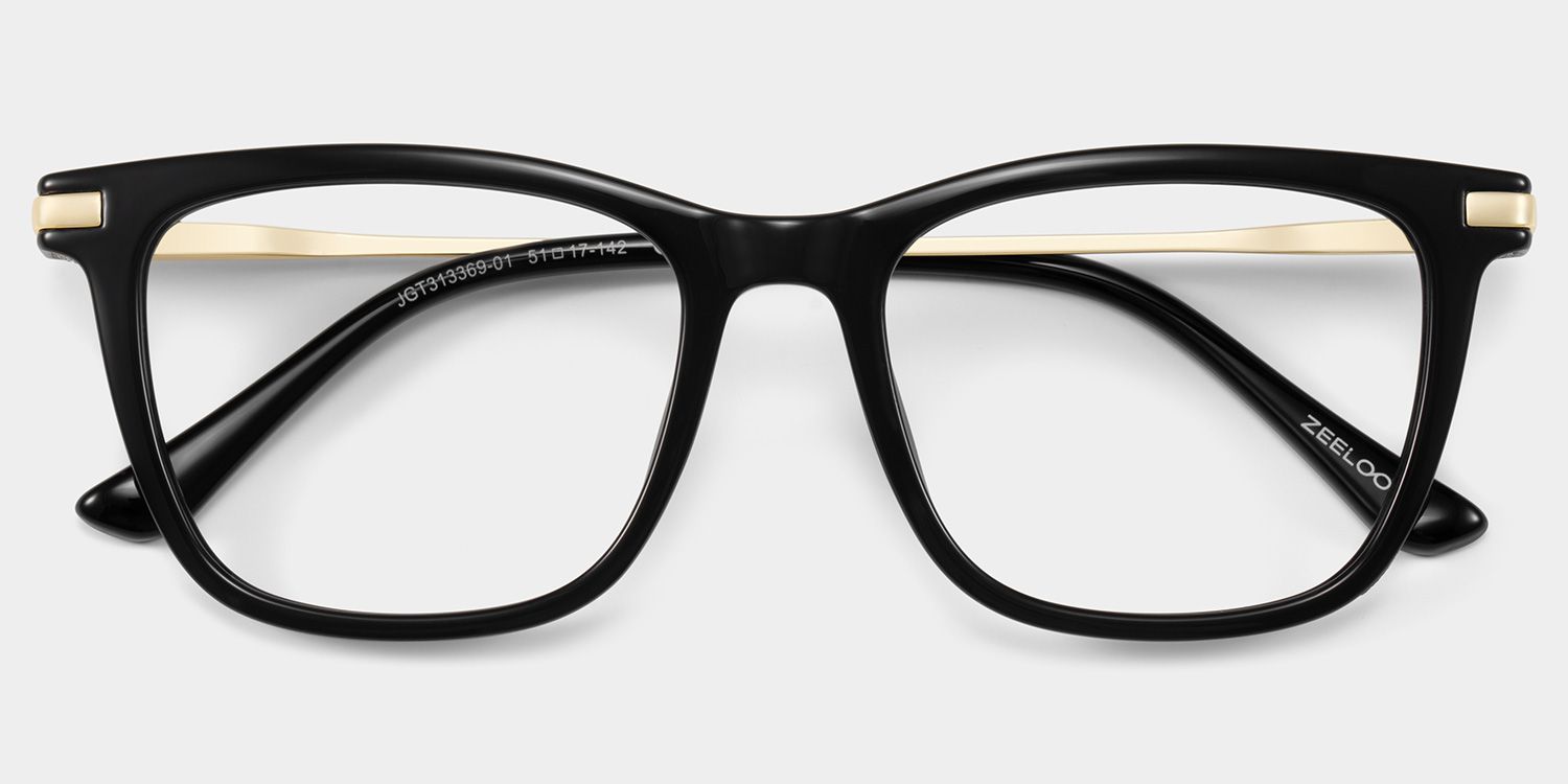 Selena Schwarz Rechteckig Brille2