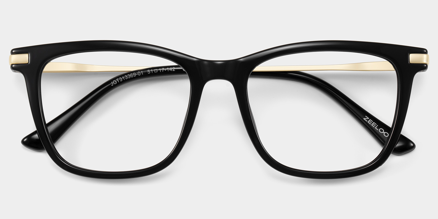 Selena Schwarz Rechteckig Brille3