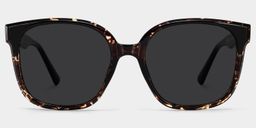 Siner Schwarz-Tortoise Quadratisch Sonnenbrille0