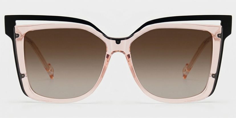 Twolla Beige Quadratisch Sonnenbrille
