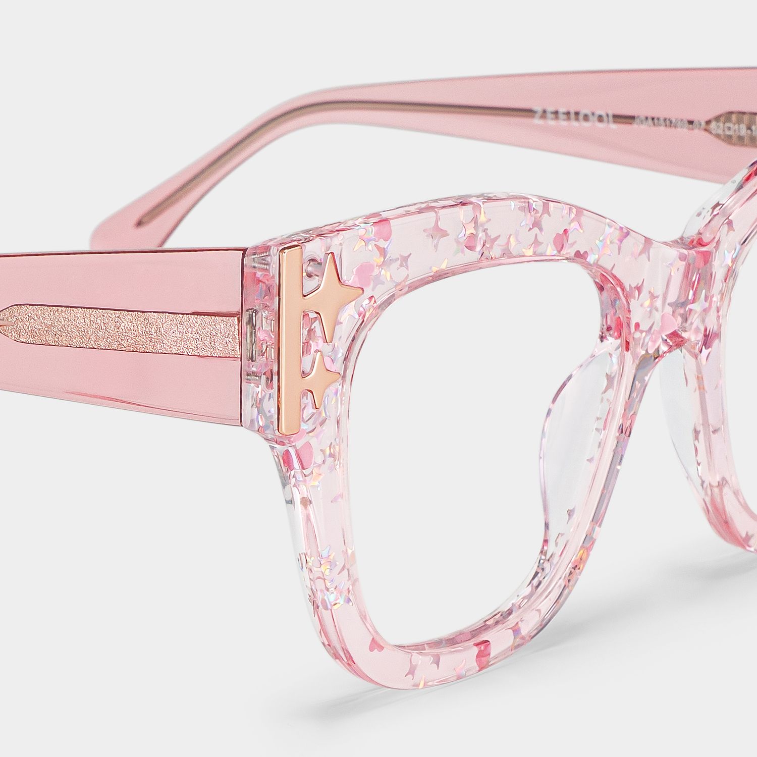 Minfia Rosa Klar Quadratisch Acetat Brille6