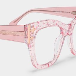 Minfia Rosa Klar Quadratisch Brille6