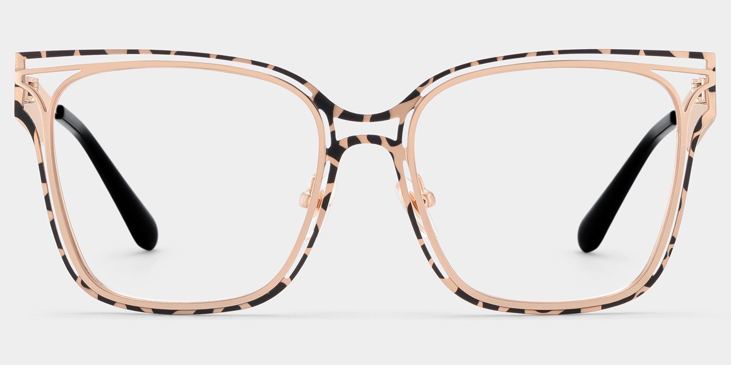 Dacarine Tortoise Quadratisch Metall Brille1