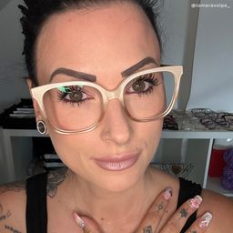 Caroline Beige Quadratisch Brille7