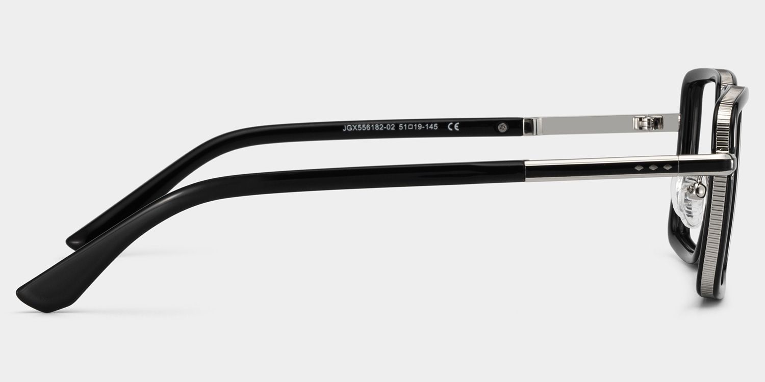 Hunter Schwarz Quadratisch Brille4