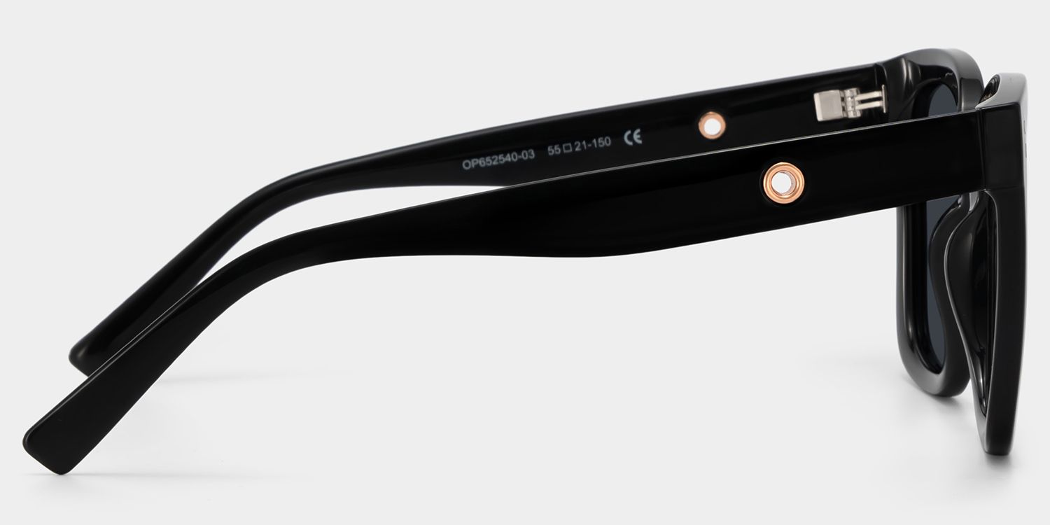 Ebony Schwarz Quadratisch Brille3