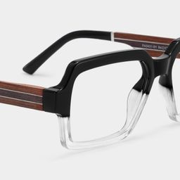 Jack Schwarz-Klar  Rechteckige Brille4