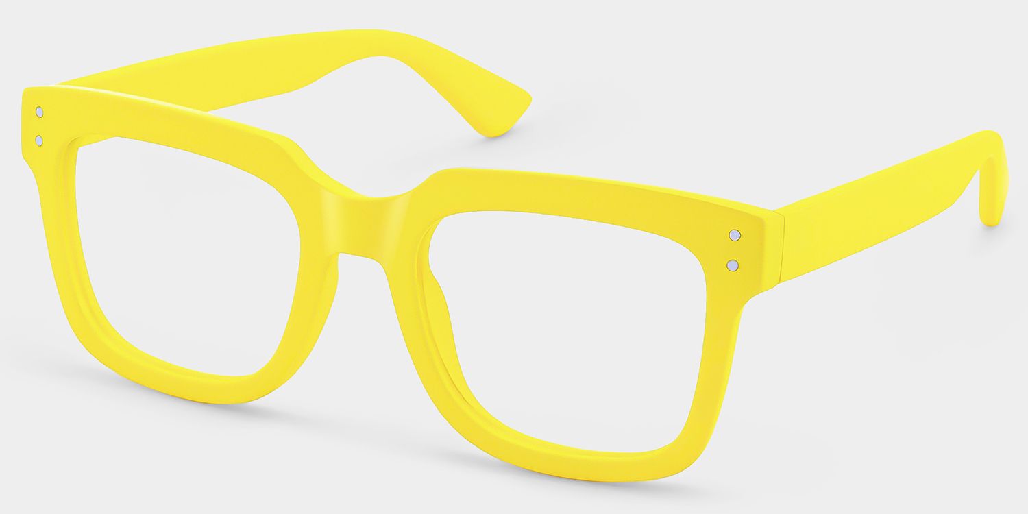 Liizbeett Gelb Quadratisch Brille3