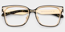 Dacarine Schwarz-Gold Quadratisch Brille3