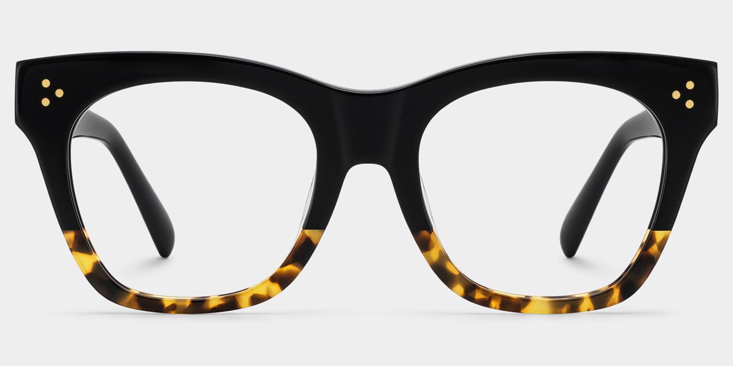 Tandy Tortoise Schwarz Rechteckige Brille0
