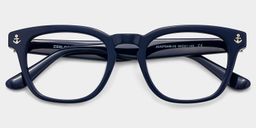 Pierce Blau Rund Brille3