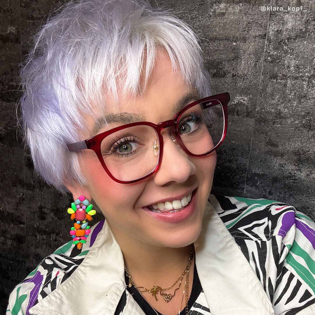 Hailey Rot Quadratisch Brille10