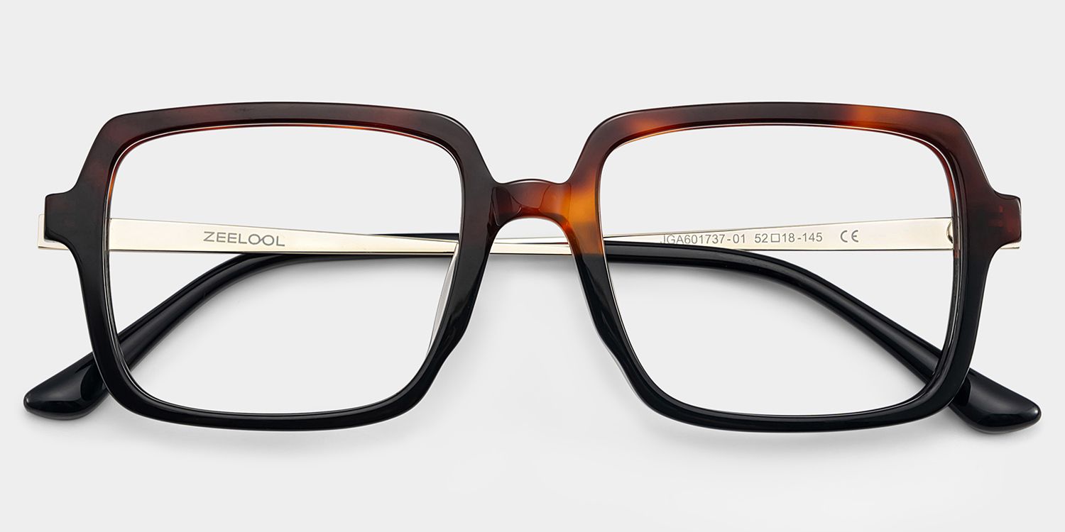 Beatrice Zweifarbig Rechteckig Brille2