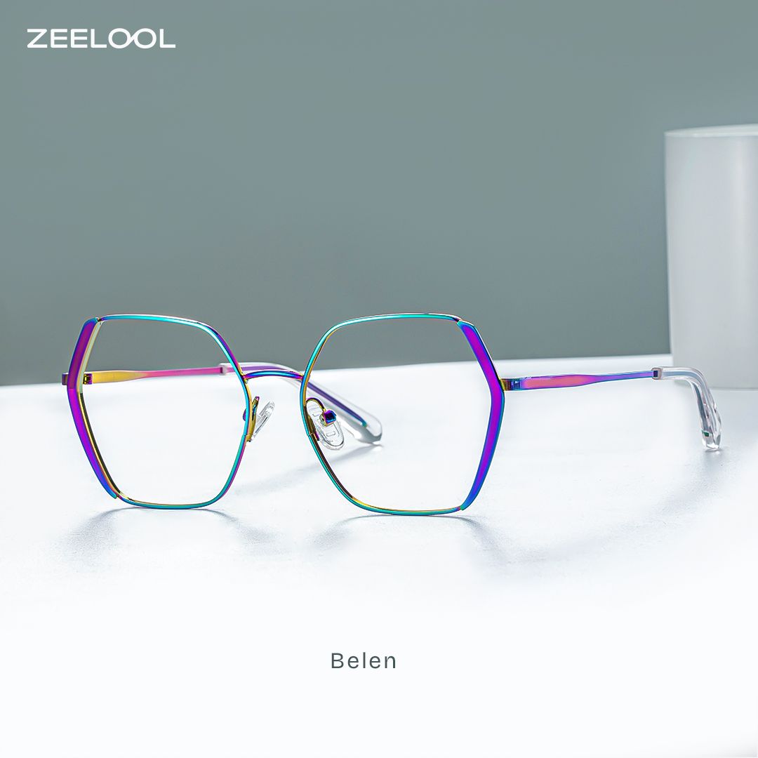 Belen Bunt Geometrisch Metall Brille0