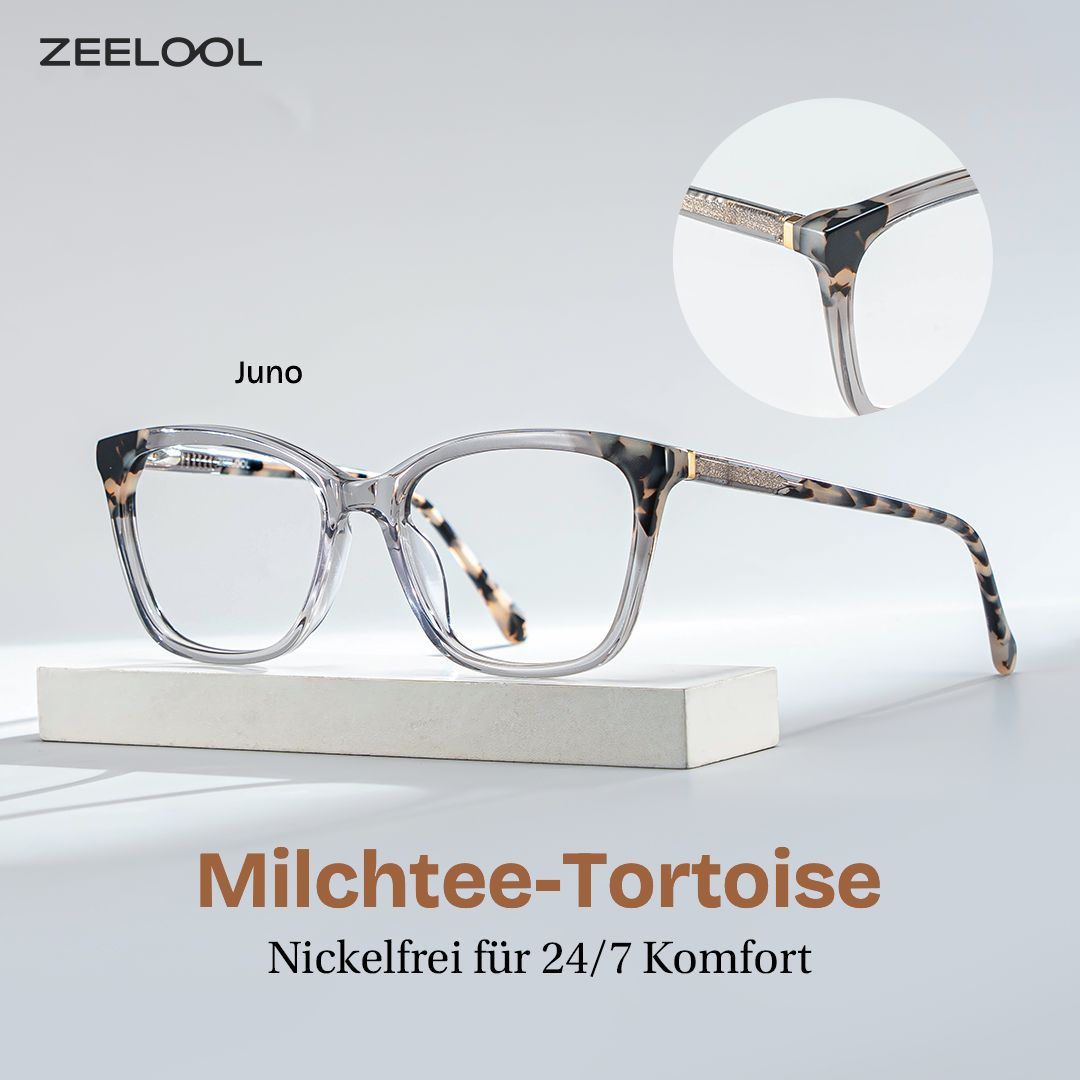 Juno Grau Rechteckig Brille0