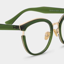 Laraine Grün-Gold Cateye Brille4