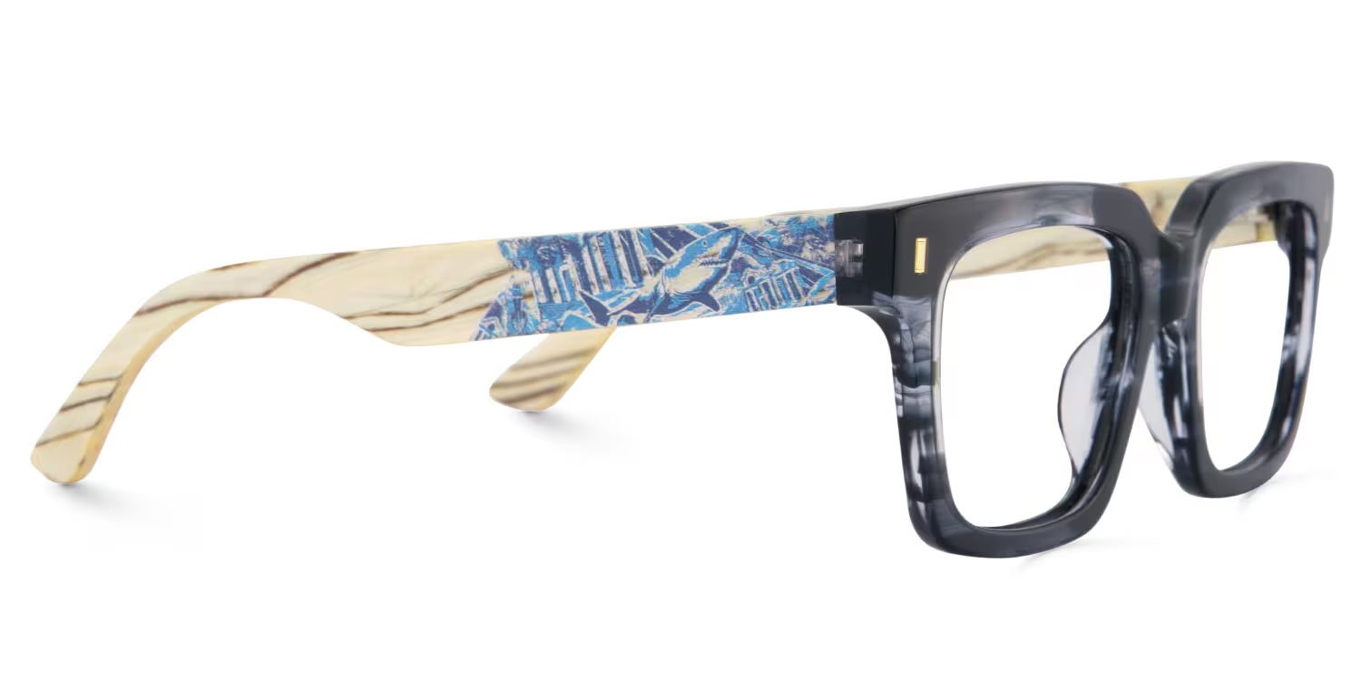 Rangel Grau Rechteckig Gemischte-Materialien Brille4