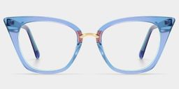 Martha Blau Cateye Brille0