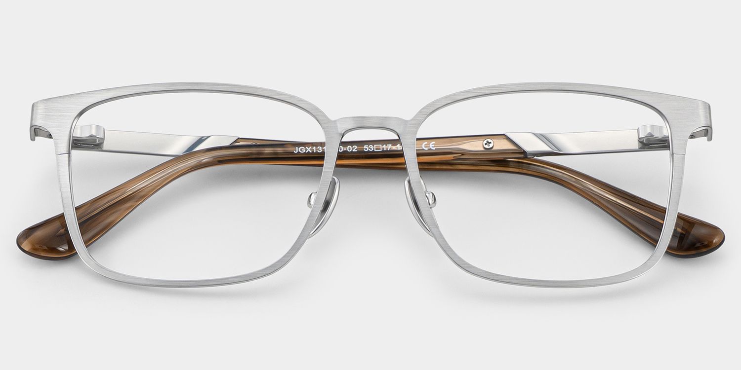 Aubrey Silber Rechteckig Brille3