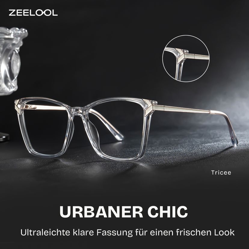 Tricee Klar Quadratisch Brille